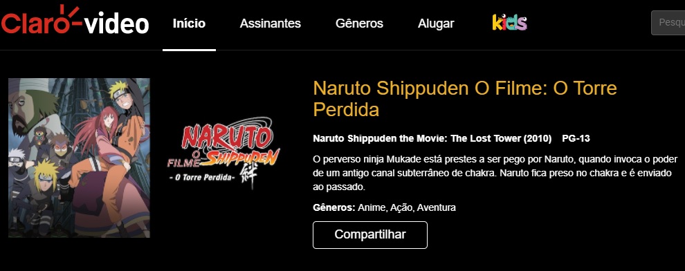 Naruto: Claro Vídeo removeu 7 filmes da franquia – ANMTV